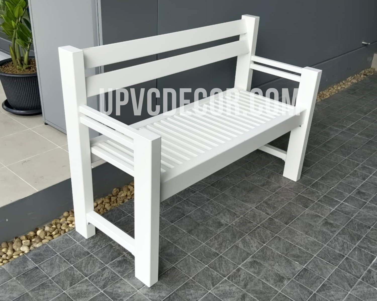 โต๊ะสนาม uPVC สีขาว